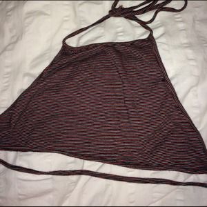 Brandy stripped tie back top