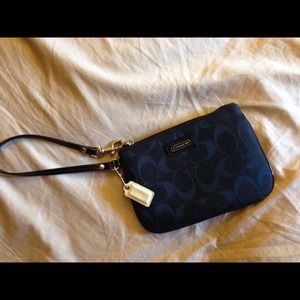 COACH Wristlet- black on black