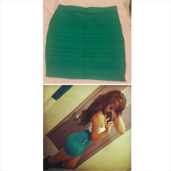 Teal pencil skirt