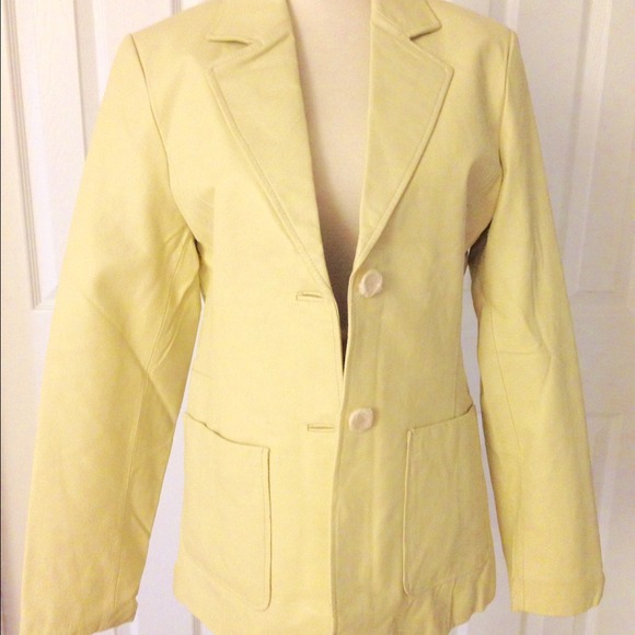 Cream leather blazer - Picture 1 of 4