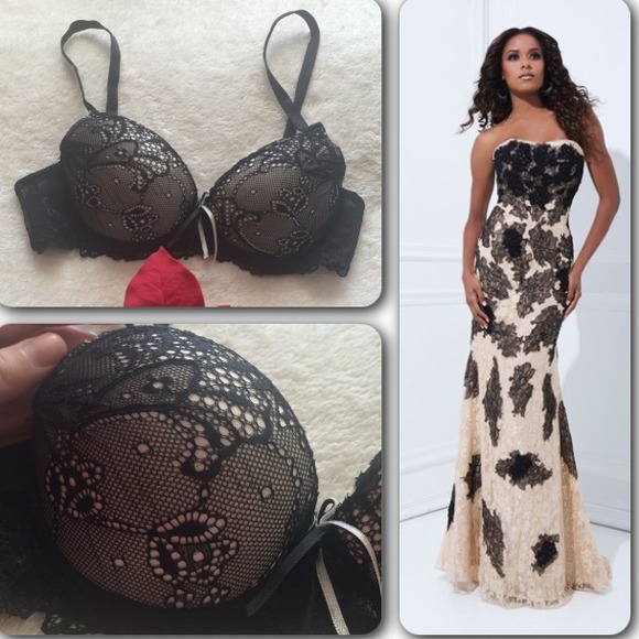 💕Beautiful lace PUSH UP bra+ blue IZOD sweater