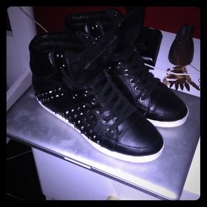 Aldo black wedge sneakers