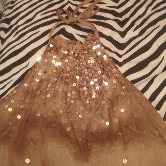 Banana republic satin sequined halter