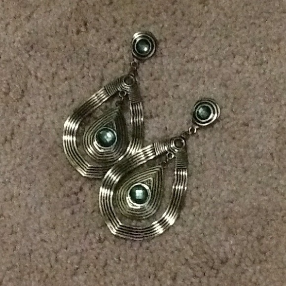 Kardashian gold and emerald earrings