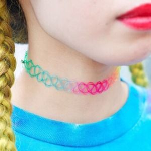💜90's Rainbow Tattoo Choker💜