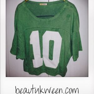 CROPPED OVERSIZED GREEN BOYFRIEND SWEATER