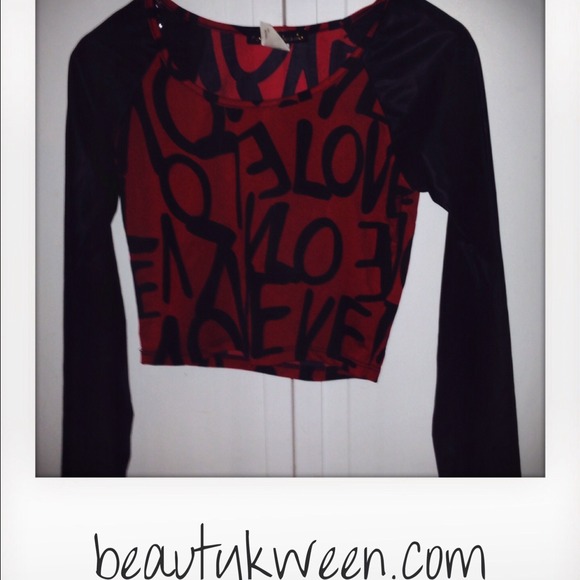 LOVE HATE EDGY FAUX LEATHER SLEEVED BLOUSE
