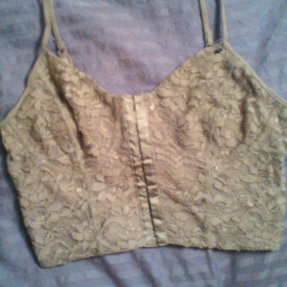 Guess gray lace bandeau top