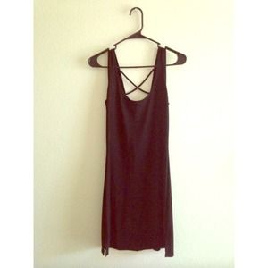 Black Criss-cross Open Back Dress