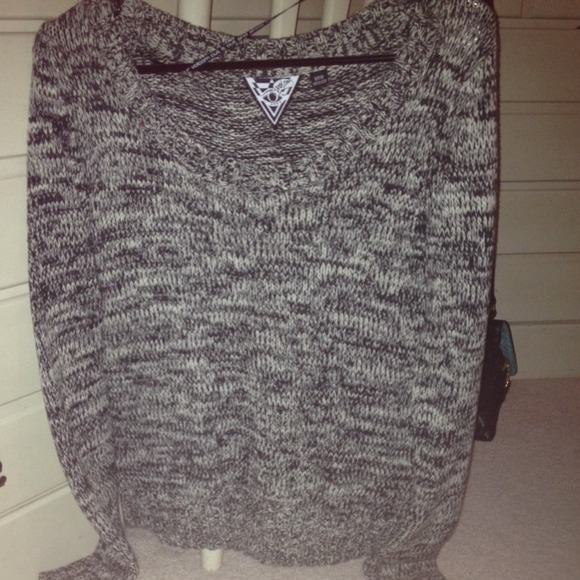 Volcom black and white sweater