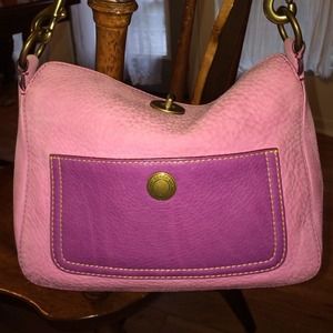Pink and purple Coach purse
