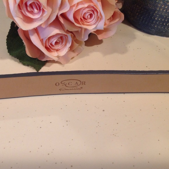 ?HP?Oscar de la Renta Grey Calfhair Leather Belt main image 4