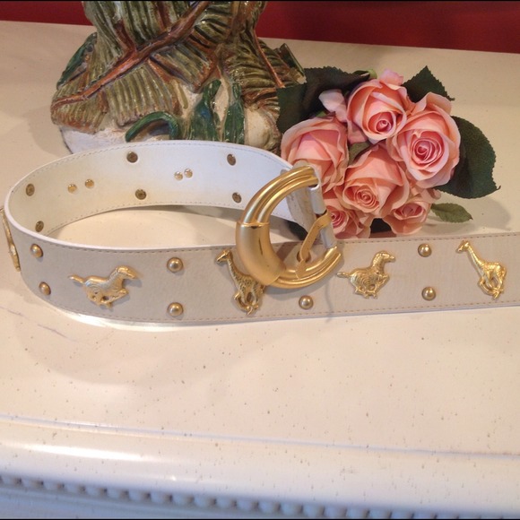 Escada Accessories - 🎉HP🎉Escada Giraffe Zebra Parchment Leather Belt