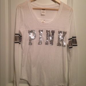 Solid white bling tee