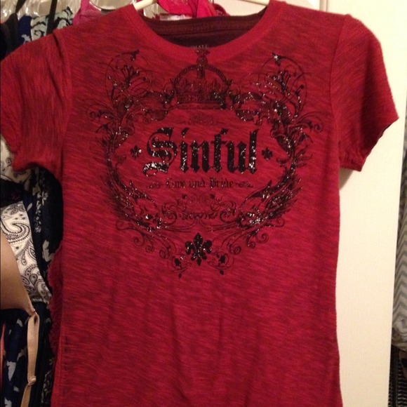Sinful burgundy tee