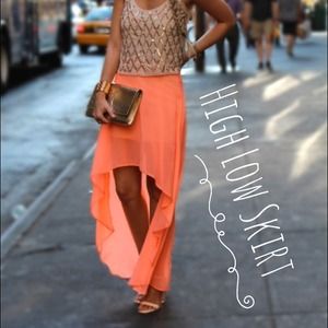 Peach Hi-Lo Skirt