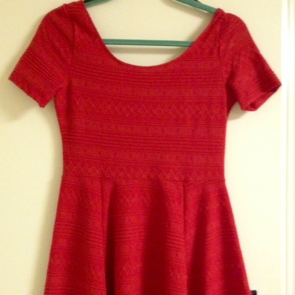 Red H&M Fit and Flare Dress
