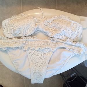 White crochet bikini