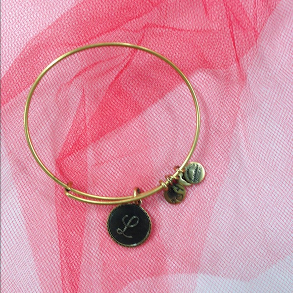 ALEX & ANI Initial L Charm Bangle