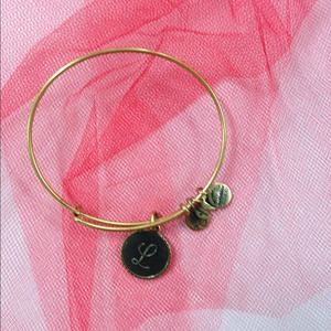 ALEX & ANI Initial L Charm Bangle