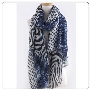 Polka Dot with Zebra Print Oversized Scarf