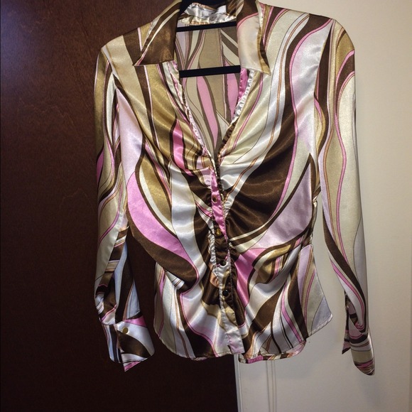 Long sleeve sexy button down blouse