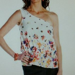 One Shoulder Floral Top