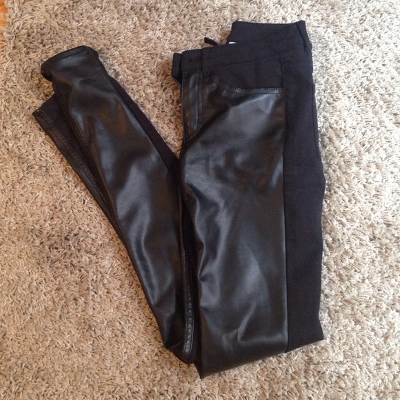 Faux leather pants