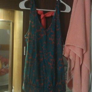 Blue and Orange Open Back Top