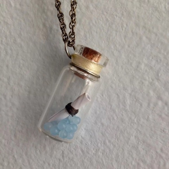 12 inch message in a bottle necklace unworn F21