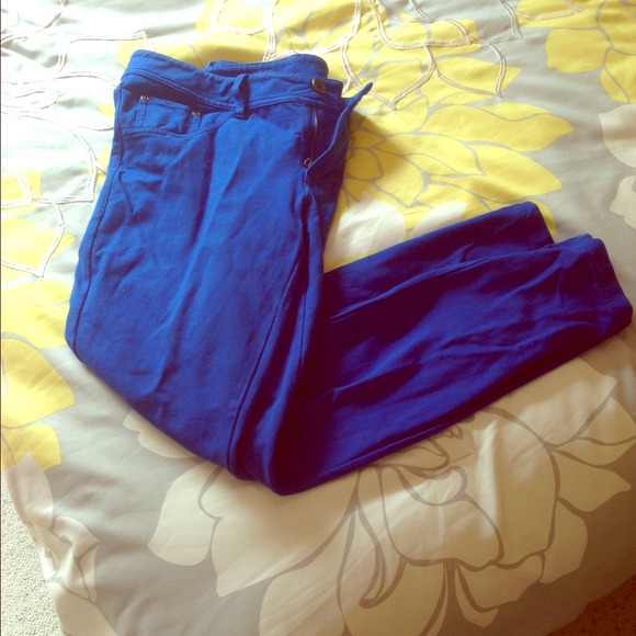 Express super hero blue jeggings