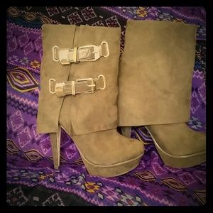 Brown suede boots
