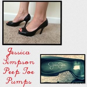 Black Peep Toe Pumps