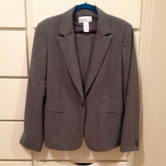 Liz Claiborne Grey Pinstriped Suit