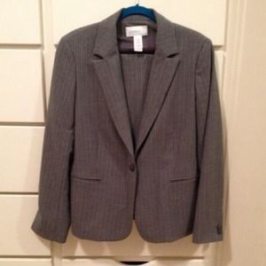 Liz Claiborne Grey Pinstriped Suit