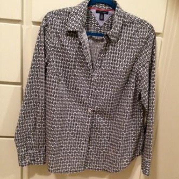 Tommy Hilfiger Navy&White Button Down