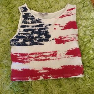 Charlotte Russe American flag crop top