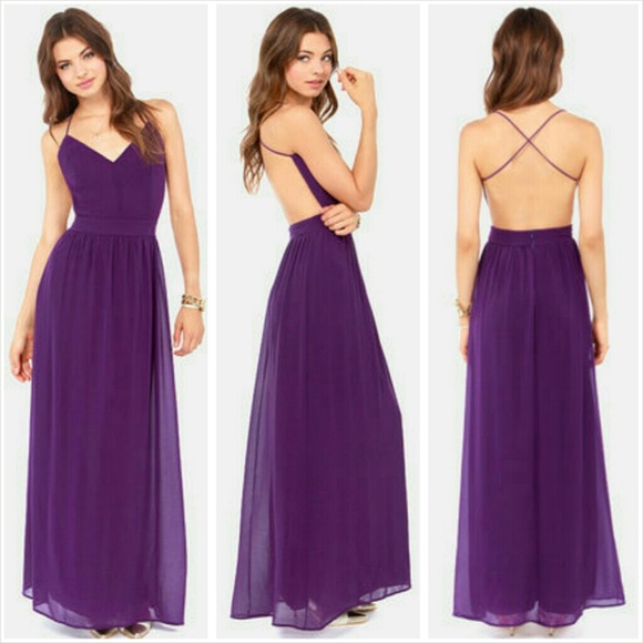 RESERVED!  Lulu's Purple Backless Maxi Dress