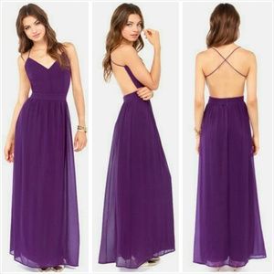 RESERVED!  Lulu's Purple Backless Maxi Dress