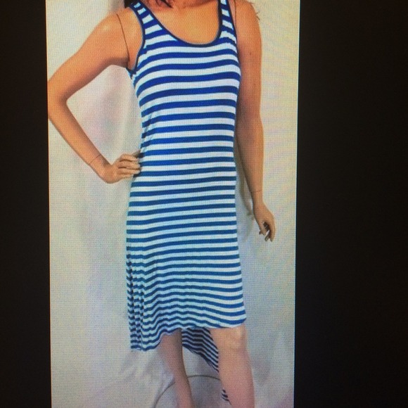 Michael Kors Summer Blue and White High/Low Dress