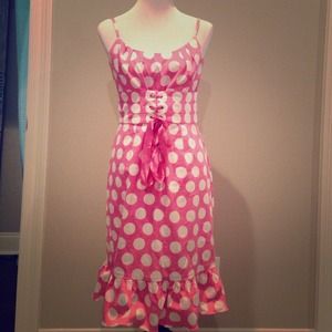 Pink and white Polka Dotted Dress