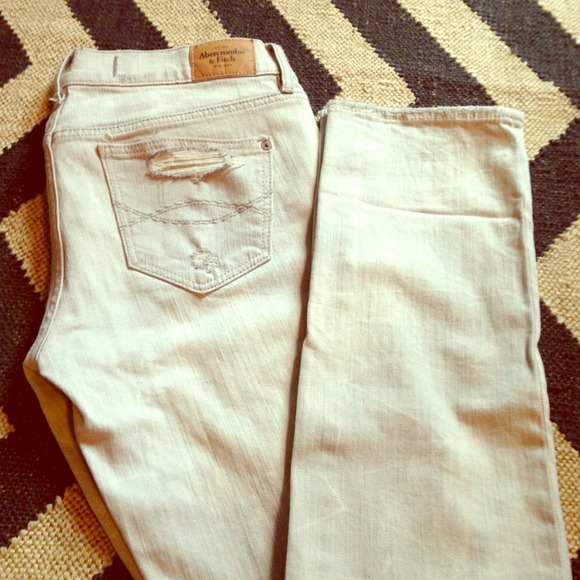 Abercrombie & Fitch Denim - 🚫 SOLD - Distressed Gray/Tan A&F Jeans