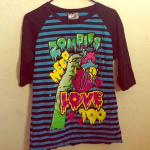 Zombies Need Love Too Half Sleeve Shirt