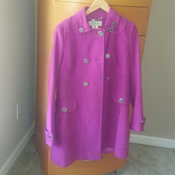 Karen Millen fuchsia military coat - Picture 1 of 4