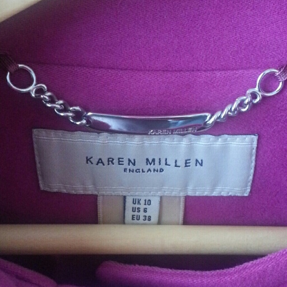 Karen Millen fuchsia military coat - Picture 3 of 4