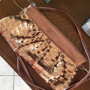 REDUCED!  Bronze sequin clutch bag!