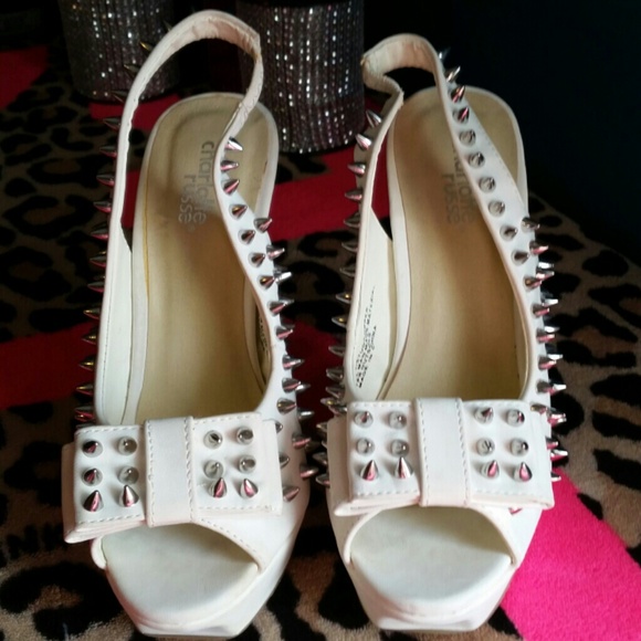 **BUNDLED** Charlotte Russe white spike heels! - Picture 2 of 3
