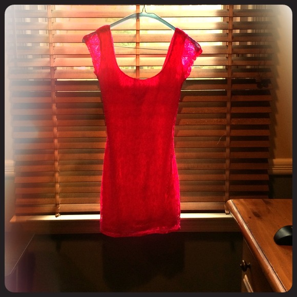 Pink lace dress