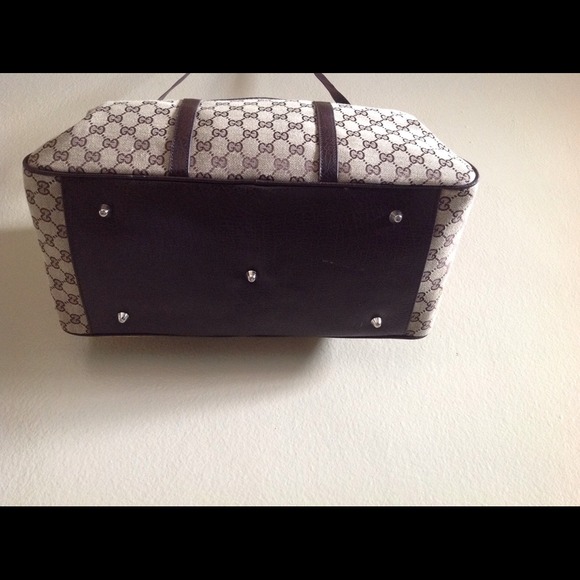 🌟SOLD🌟Gucci Brown G Logo Carry All Duffle Bag - Picture 3 of 4