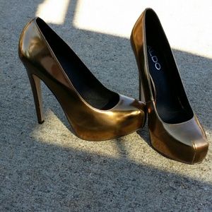Gold Aldo shoes